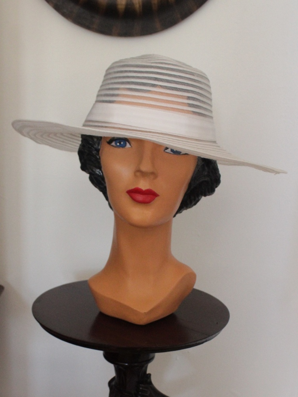 1970's White Wedding Summer Brimmed Sun Hat